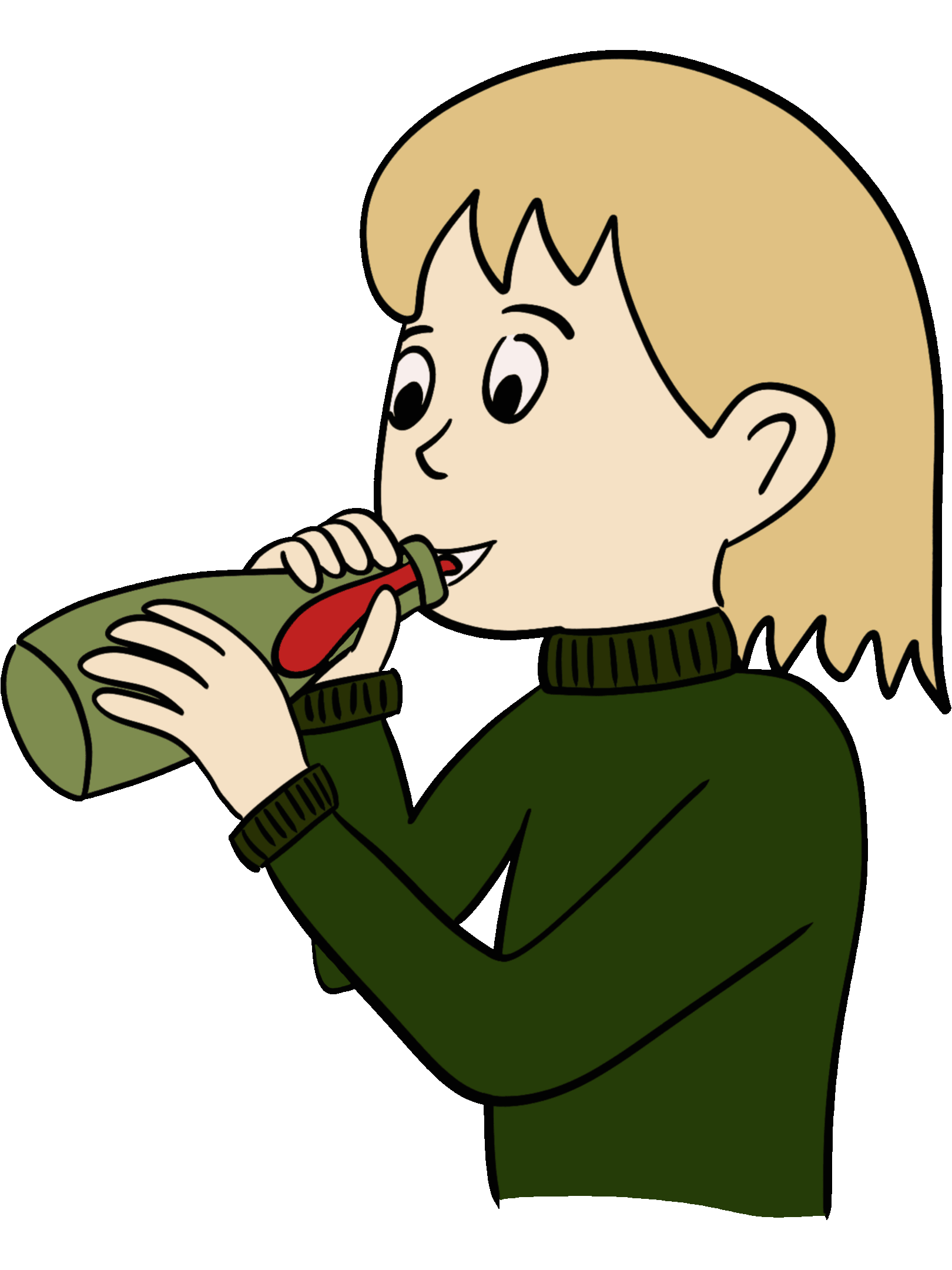 Kind bläst Ballon in Glasflasche auf