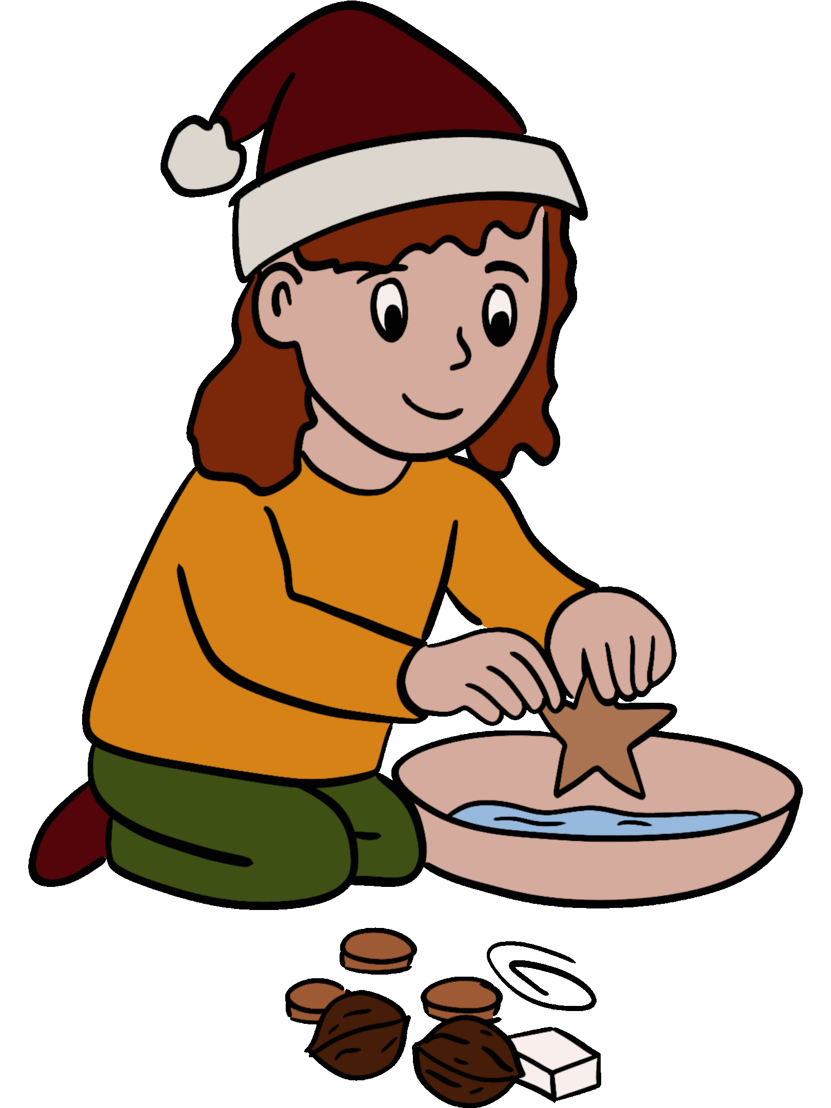 Ein Kind führt einen Schwimmtest durch und lässt einen Holzstern in eine Schüssel mit Wasser