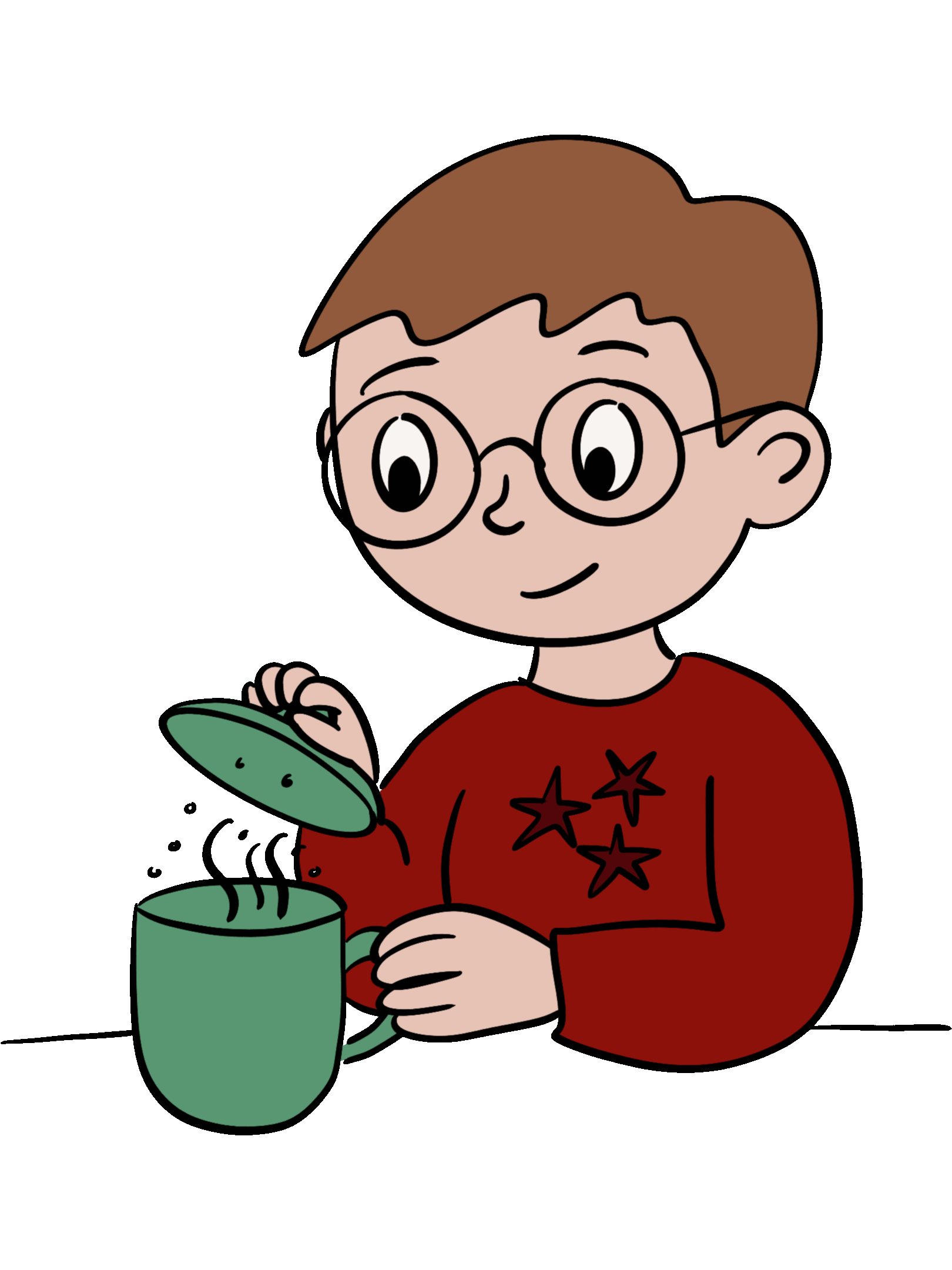 Kind mit heiße Tasse